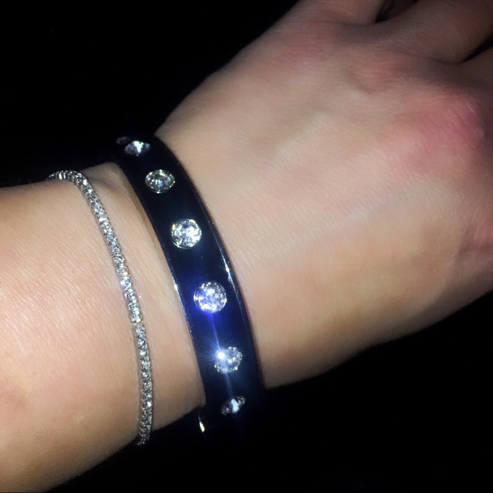 So sparkly! Black/Silver Diamond bangle!